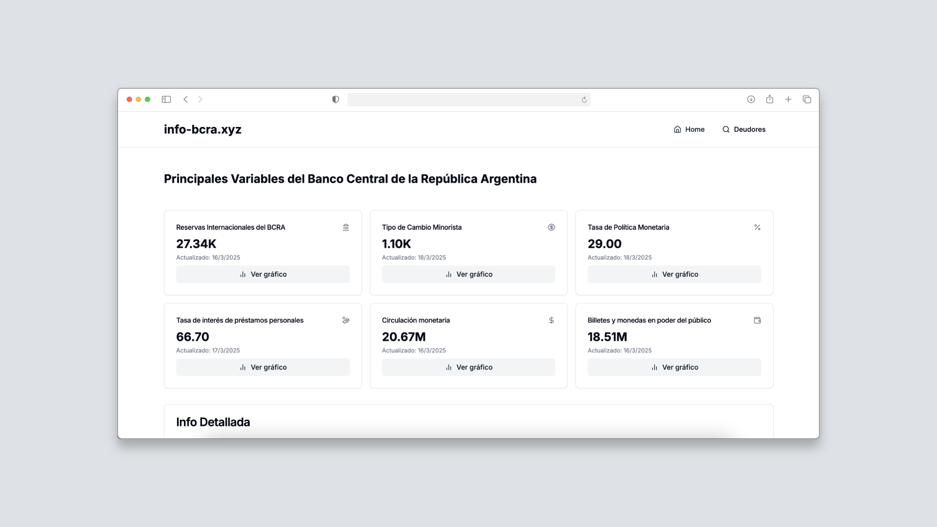 Screenshot of Info BCRA